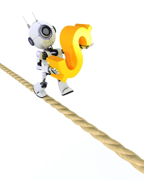 Robot on a tight rope — Stock Photo, Image