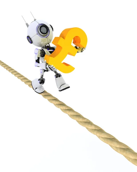 Robot on a tight rope — Stock Photo, Image