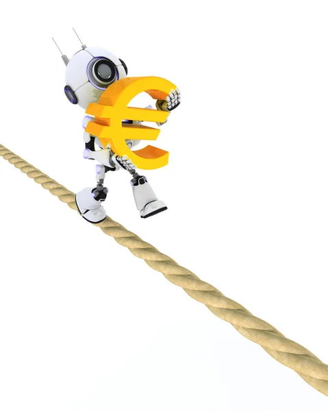 Robot on a tight rope — Stock Photo, Image