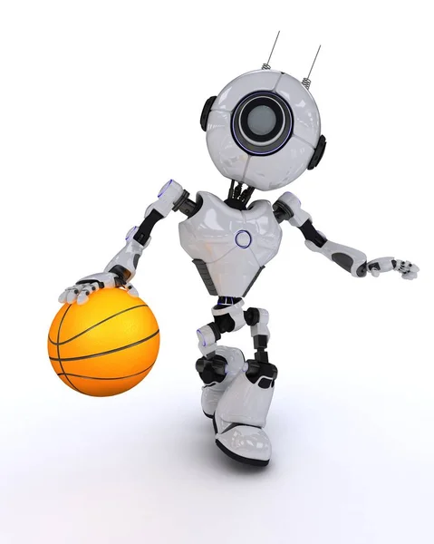 Robotův basketbalista — Stock fotografie