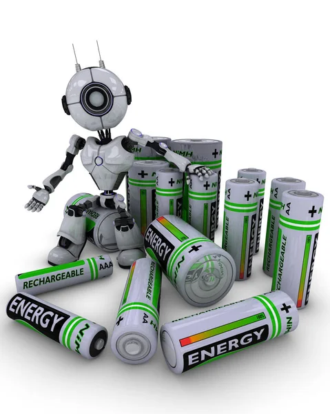 Robô com baterias — Fotografia de Stock