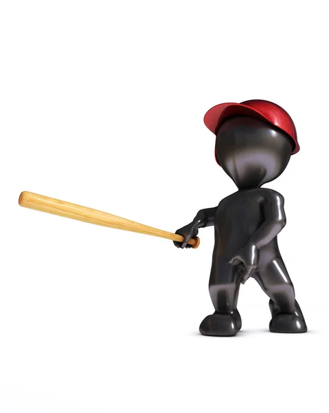 Morph man playing baseball — Stock Photo, Image