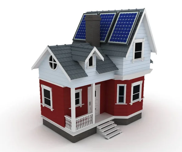 Zonnepanelen op een huis — Stockfoto