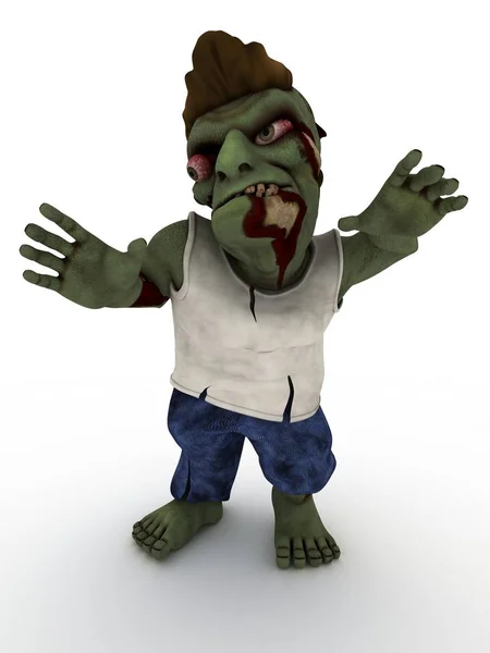 Çizgi film zombi karakteri — Stok fotoğraf
