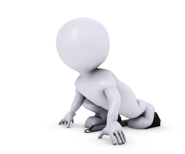 3D morph ember a kezdő blokkok — Stock Fotó