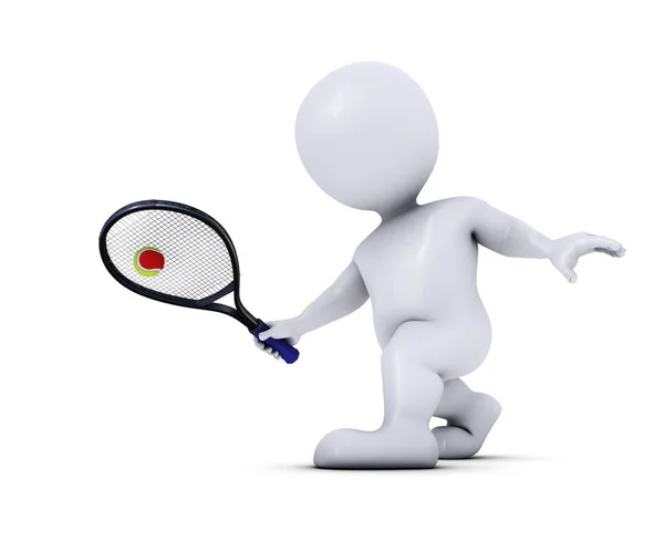 Человек-морф играет в теннис — стоковое фото