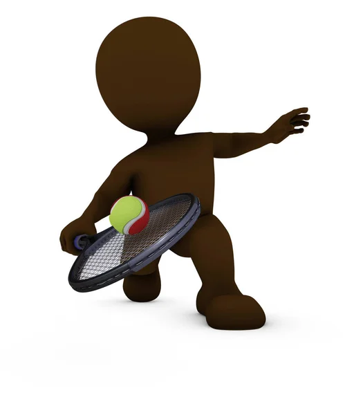 Morph man Playing Tennis — Stockfoto