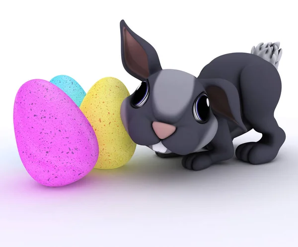 Кролик с пасхальным яйцом — стоковое фото