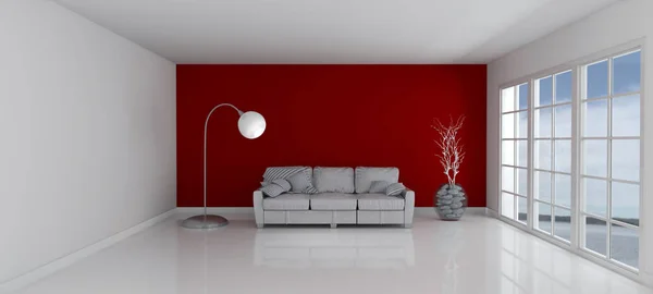 Tyhjä huone ja sohva — kuvapankkivalokuva