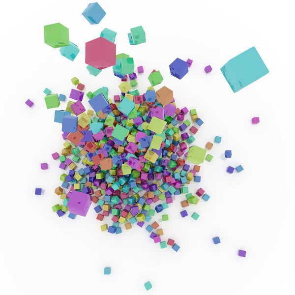 Rainbow coloured cubes — Stock Photo, Image