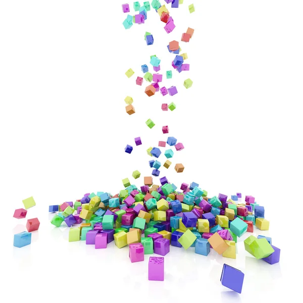 Радужные цветные кубики — стоковое фото