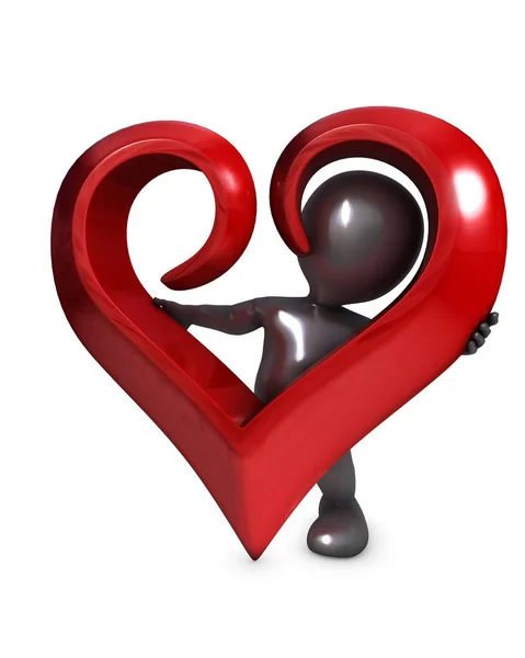 Morph uomo con il cuore — Foto Stock