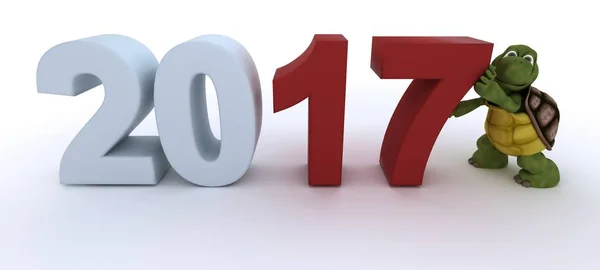 Teknős új év 2017 — Stock Fotó