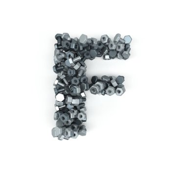 3d Alfabe Harfi somun ve cıvata