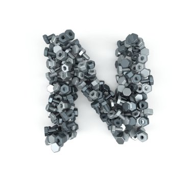 3d Alfabe Harfi somun ve cıvata