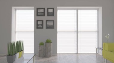 3d çağdaş Oturma Odası İç ve modern mobilya