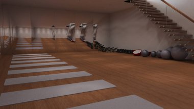 Spor salonu iç görünümü