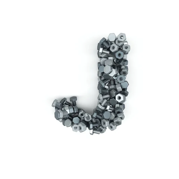 3D alfabetet Letter av nötter och bultar — Stockfoto