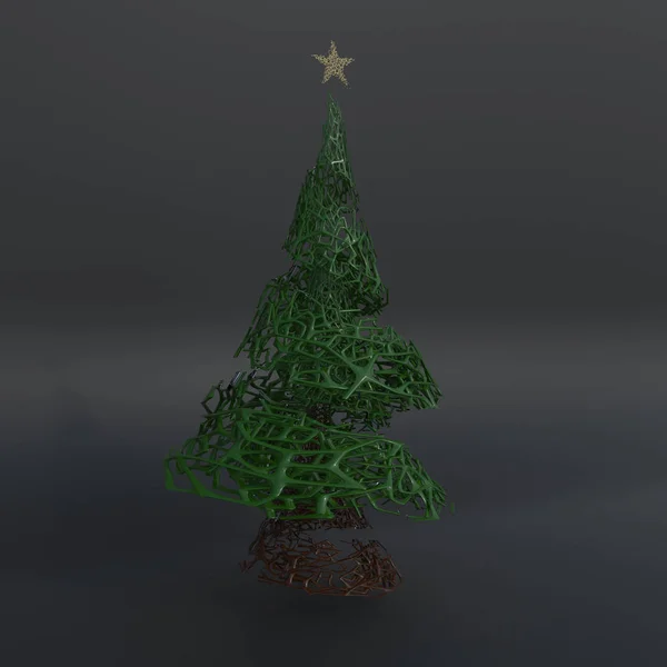 Renderen van 3D kerstboom — Stockfoto