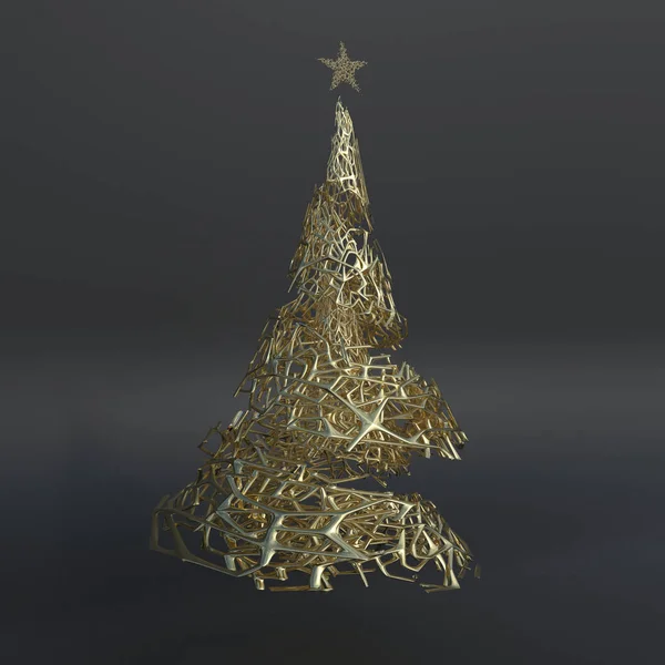 Renderen van 3D kerstboom — Stockfoto