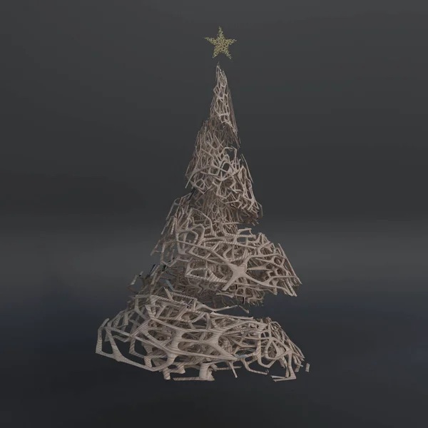 Renderen van 3D kerstboom — Stockfoto