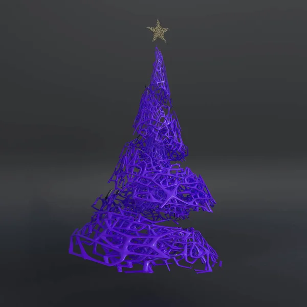 Rendering von 3D-Weihnachtsbaum — Stockfoto