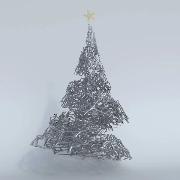 Render 3d Noel ağacı — Stok fotoğraf