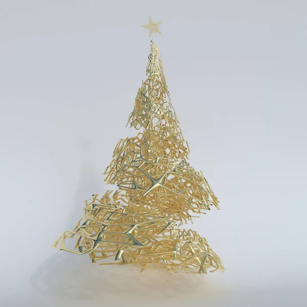 3D クリスマスツリーのレンダリング — ストック写真