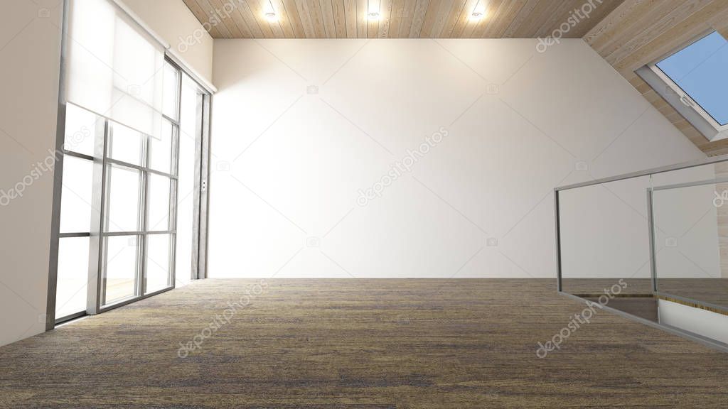 3D Contemporary Empty Room