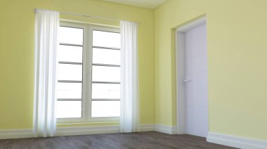 3d Çağdaş Boş Oda