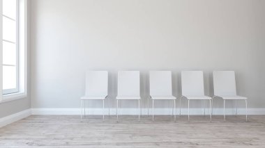 Çağdaş Boş Oda sandalye 3d Satır
