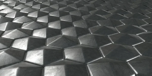 3D幾何学的抽象的な六角形の壁紙の背景 — ストック写真