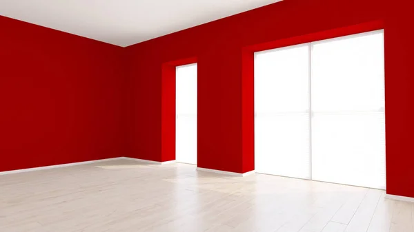 3D Contemporary pusty pokój — Zdjęcie stockowe