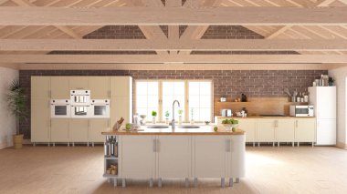 Render 3d Çağdaş mutfak