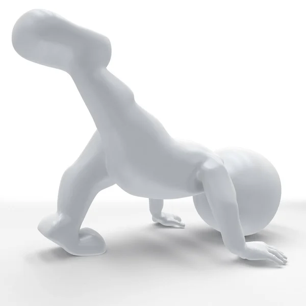 3D Morph man in yoga pose — Stockfoto