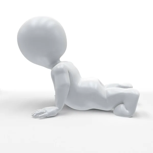 3D морф людина в йога позі — стокове фото