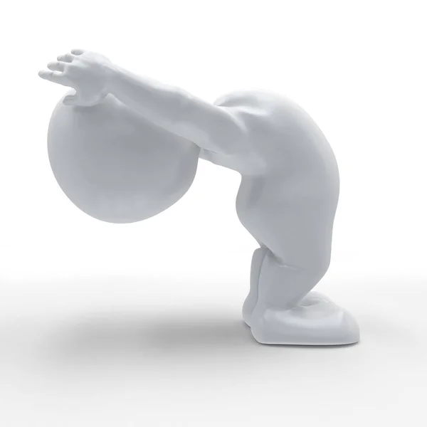 3D Morph Man in yoga pose — Stock Photo, Image