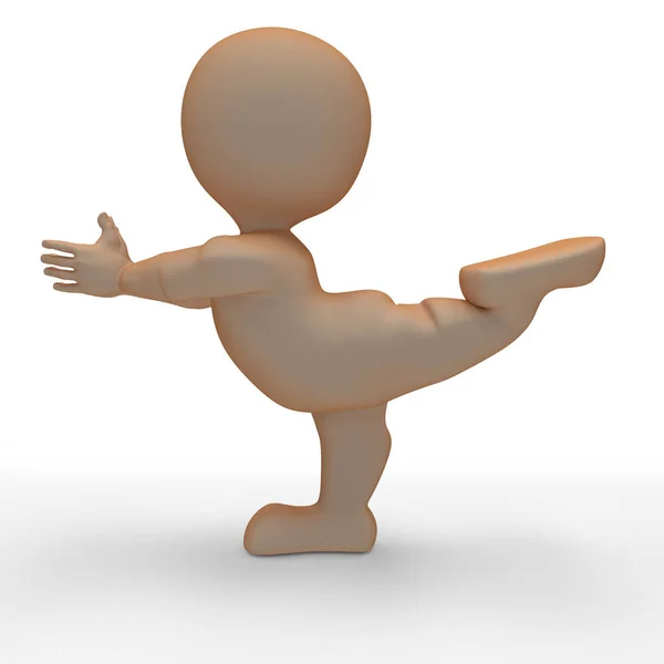 3D Morph uomo in posa yoga — Foto Stock