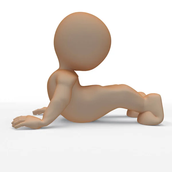 3D Morph man i yoga pose — Stockfoto