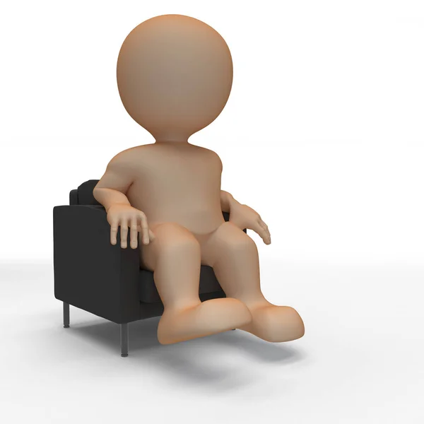 3D Morph Uomo Relax in Poltrona — Foto Stock