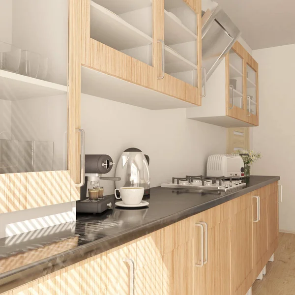 Render di 3D Cucina contemporanea — Foto Stock