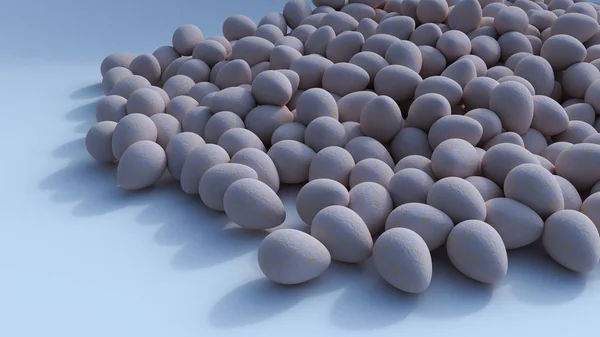 3D render av färgglada påskägg — Stockfoto