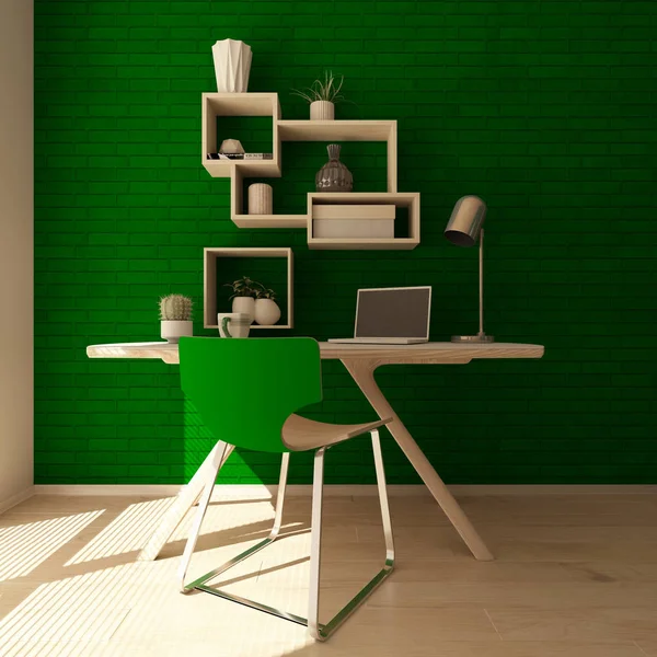 3D Render de um escritório doméstico moderno — Fotografia de Stock