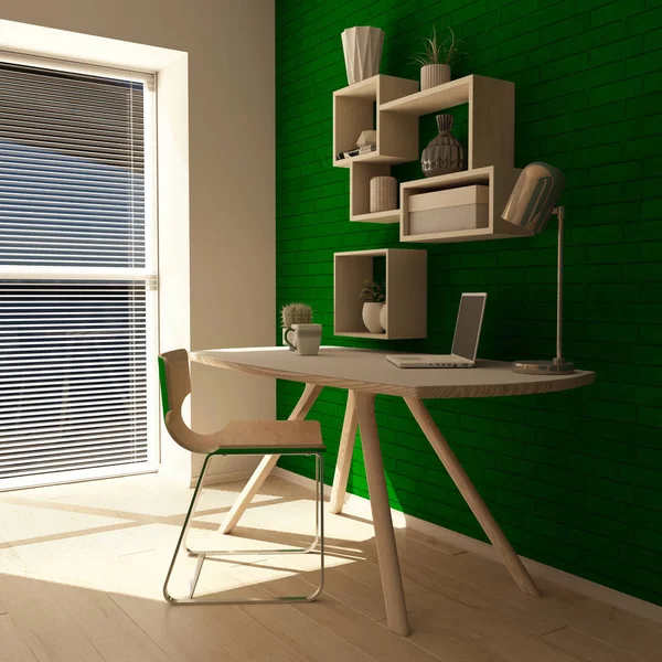 3D рендеринг сучасного домашнього офісу — стокове фото