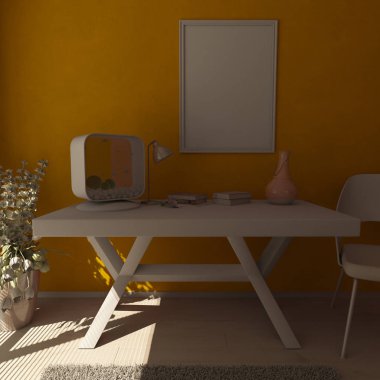 3d çağdaş Oturma Odası İç ve modern mobilya