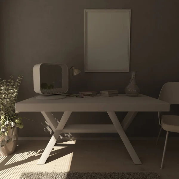 3d 现代客厅内饰和现代家具 — 图库照片