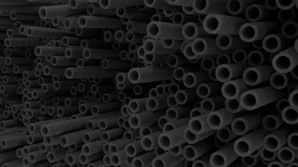 Rendering 3D di tubi metallici da costruzione — Foto Stock