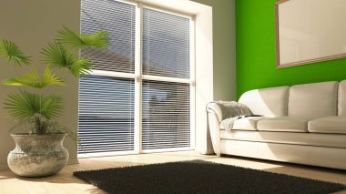 3d çağdaş Oturma Odası İç ve modern mobilya
