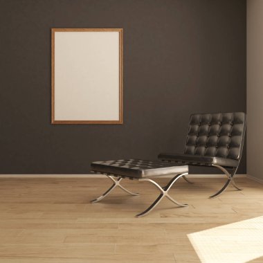 3d çağdaş Oturma Odası İç ve modern mobilya