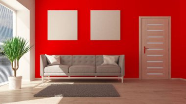 3d çağdaş Oturma Odası İç ve modern mobilya